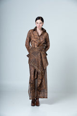 BROWN MURA SKIRT