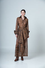 BROWN MURA SKIRT